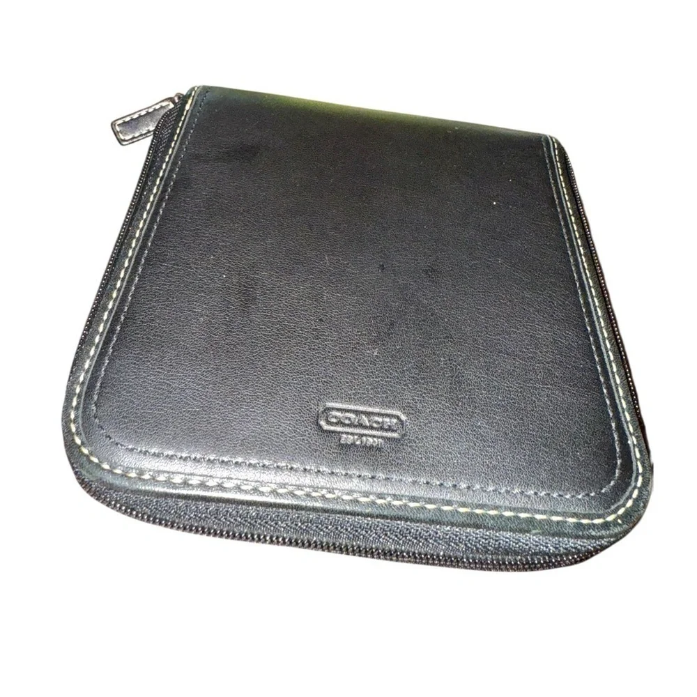 Vintage ▶️ COACH ◀️ Black Leather Travel CD Case